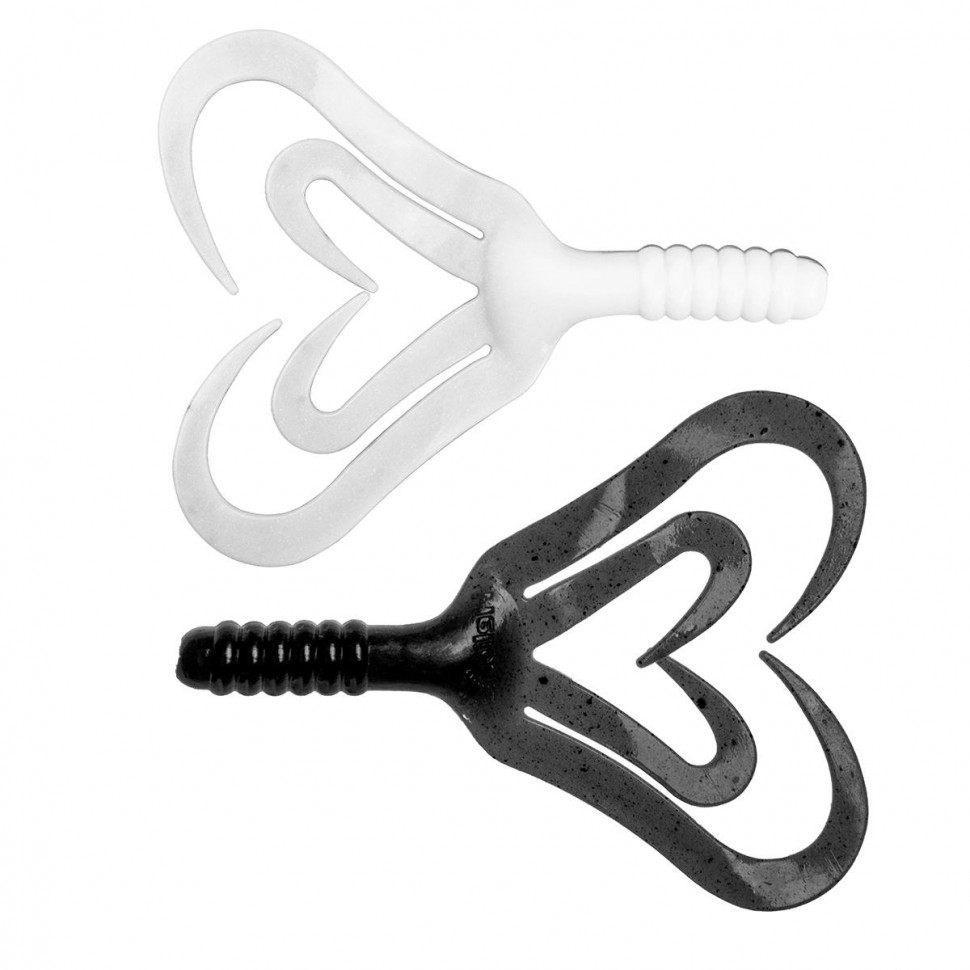 Твистер Helios Credo Four Tail 2,35"/6,0 см, цвет Black & White 10 шт HS-20-023 , 